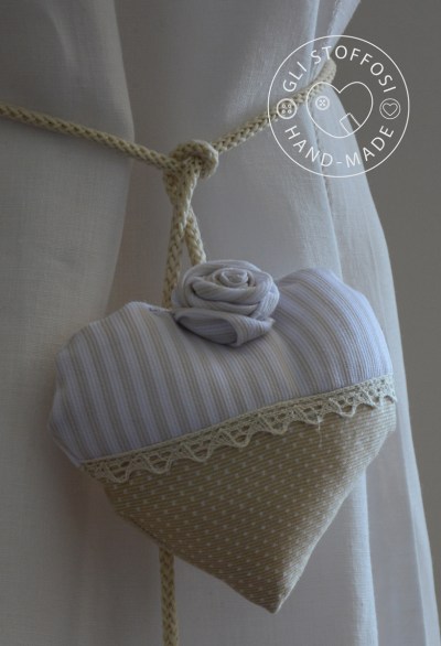 Fermatende shabby chic cuori righe-puntini